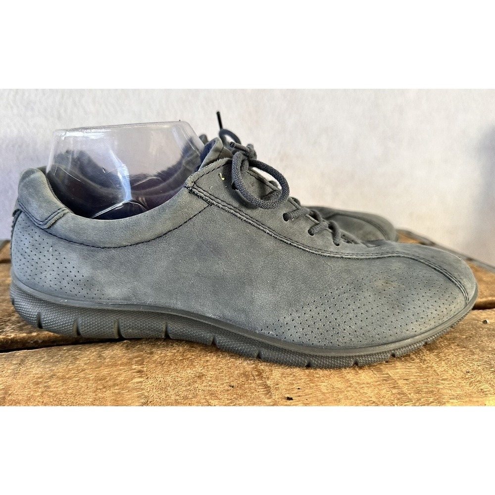 ECCO Suede Sneakers Walking Shoes US 8.5 Women's Blue Danish Athleisure Comfort